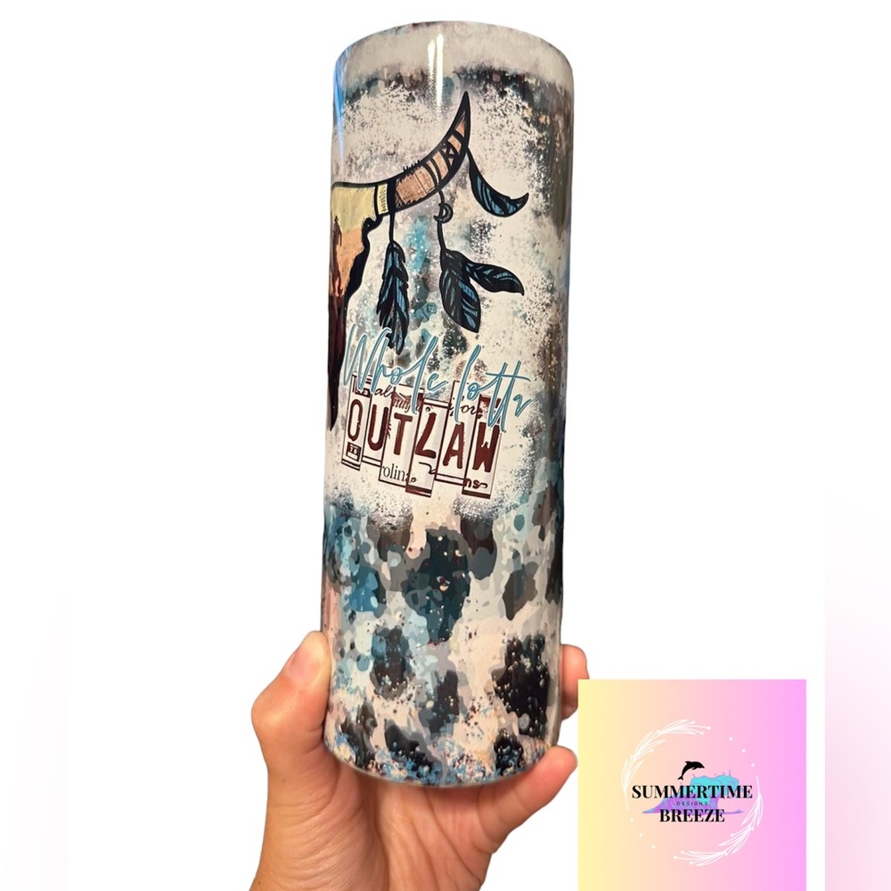 Little bit angel whole lotta outlaw tumbler - Picture 3 of 3